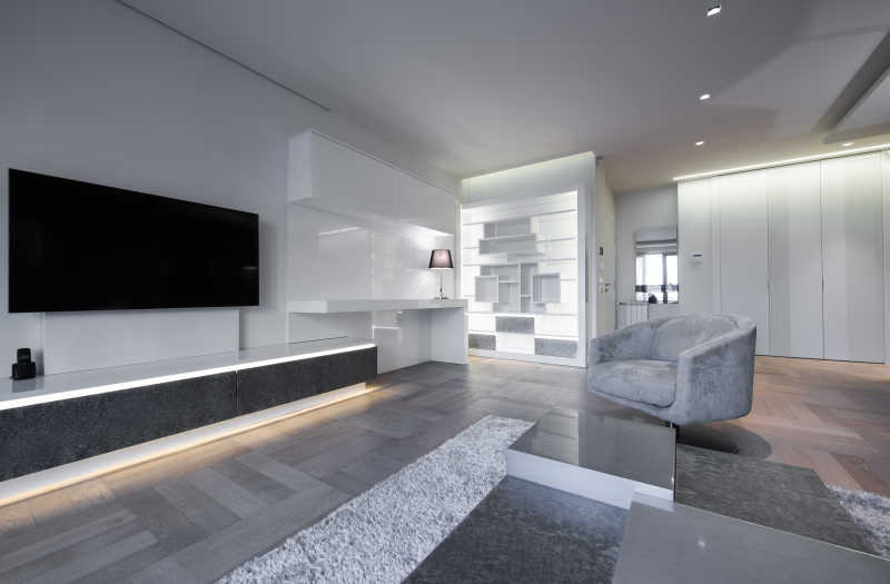 灰色调的现代客厅