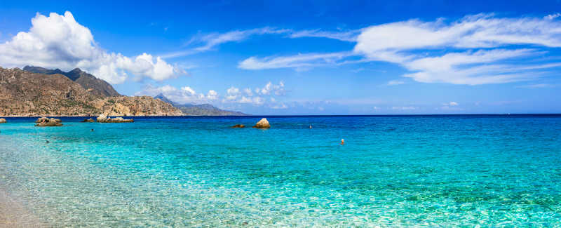 碧海蓝天的希腊群岛