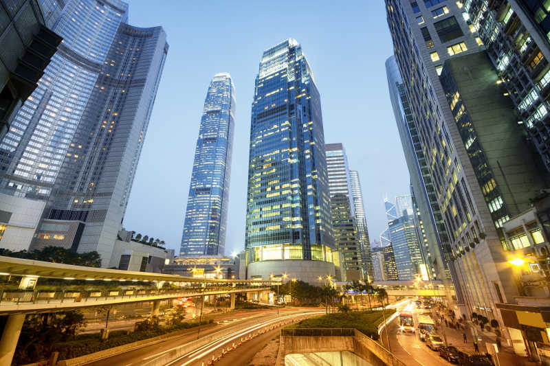 香港国际金融中心的夜景