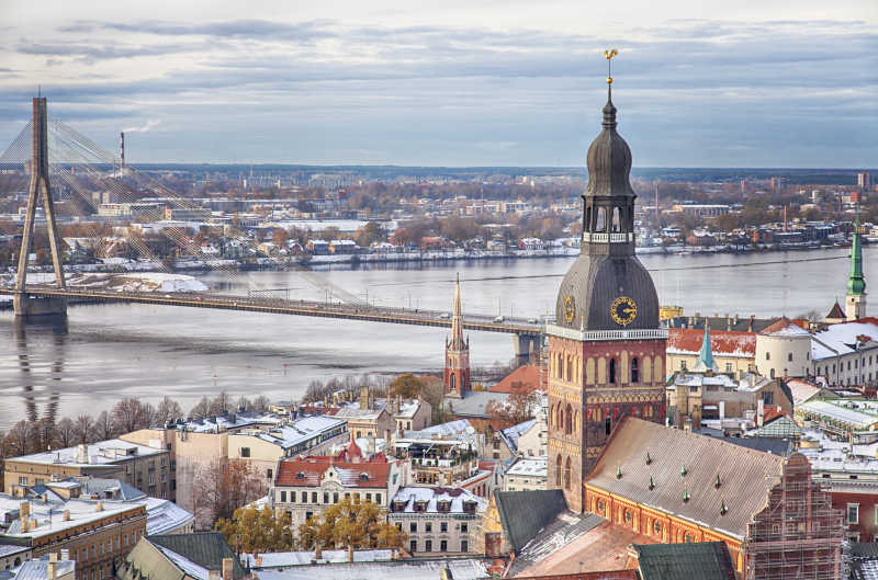 拉脱维亚首都里加的城市景观