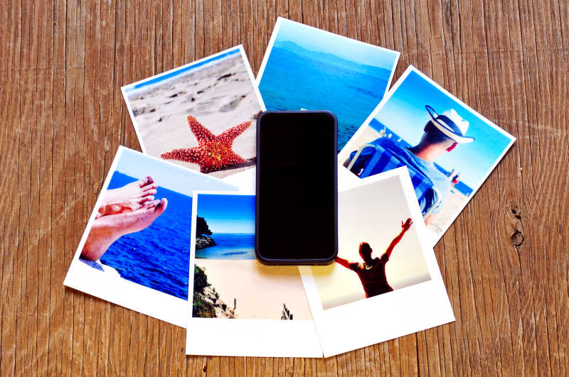 夏天海边游玩所拍摄的一些照片和一部手机