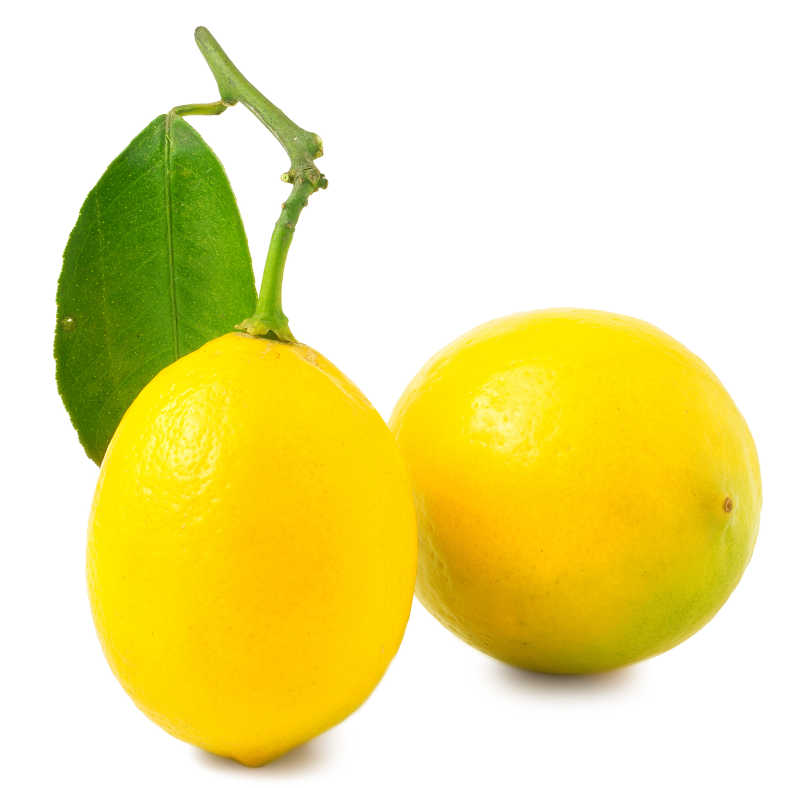 两个刚摘下来的柠檬