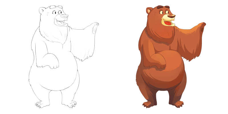 可爱的卡通棕熊