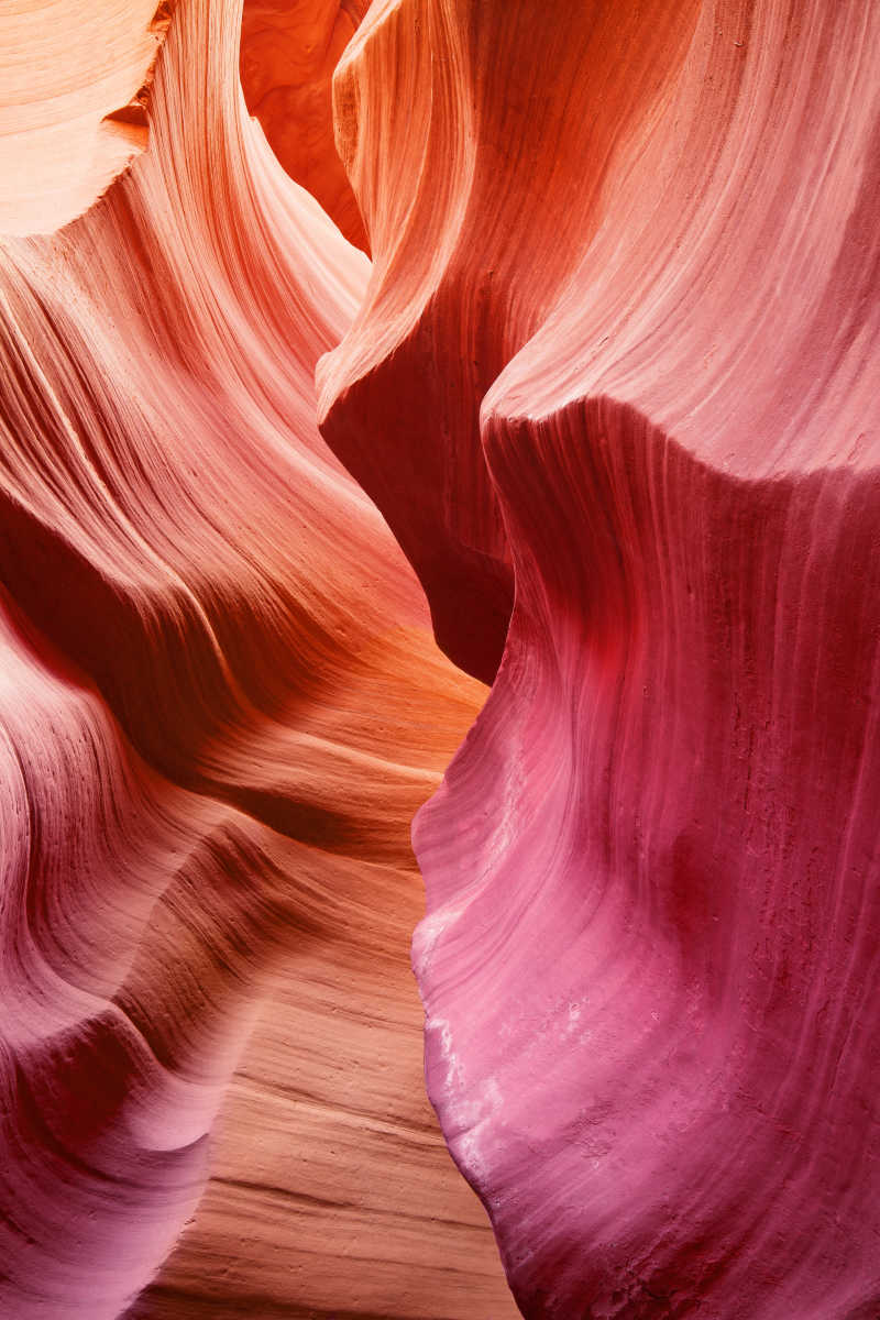 羚羊峡谷内砂岩的色彩