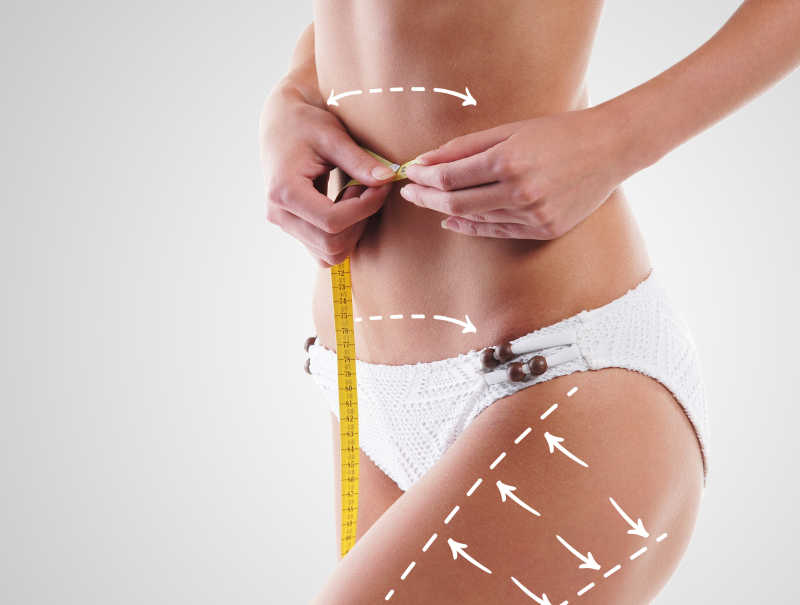 女性测量腰围脂肪