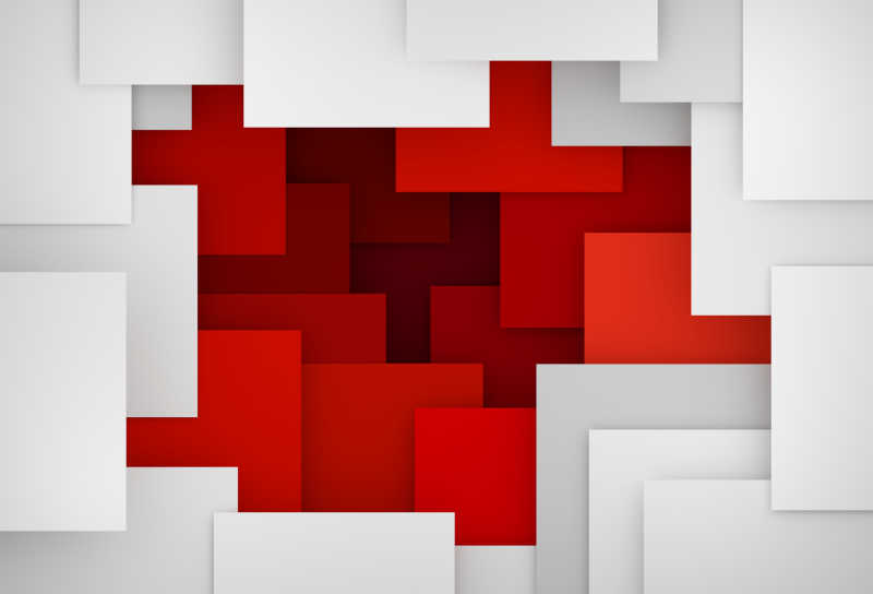 3D生成红白相间抽象插图
