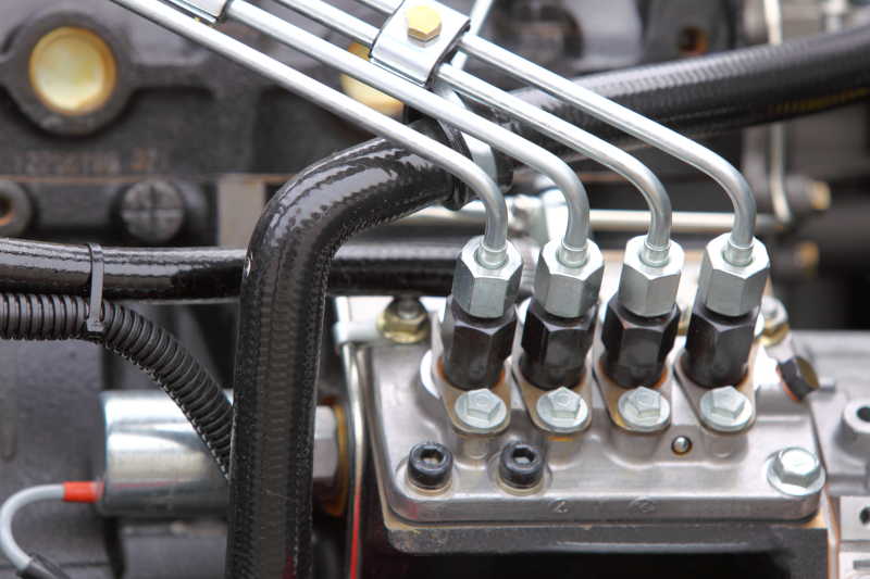 柴油发动机的细节特写