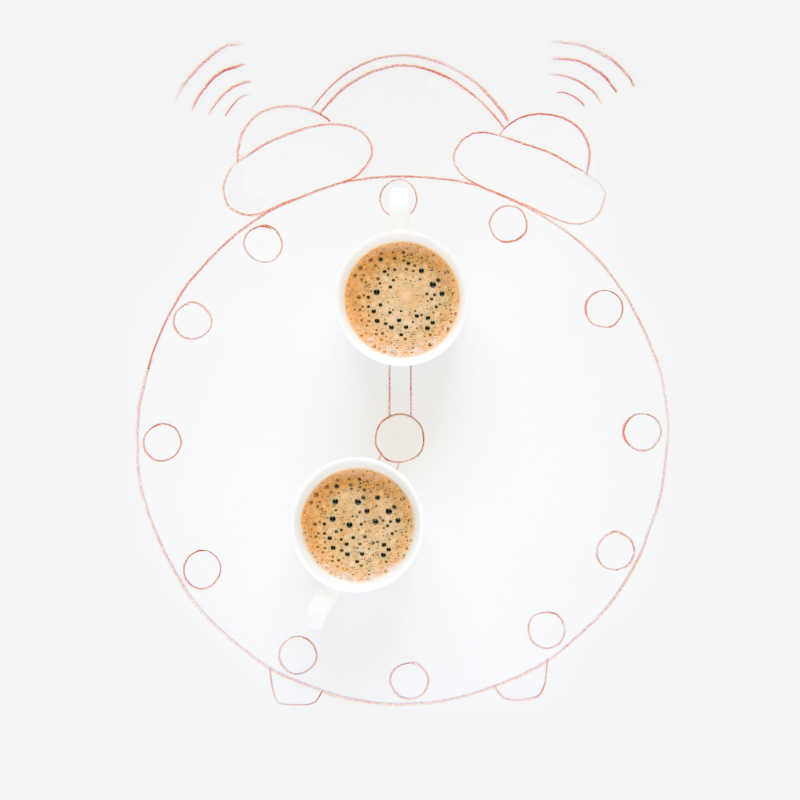 咖啡艺术造就的时钟插画