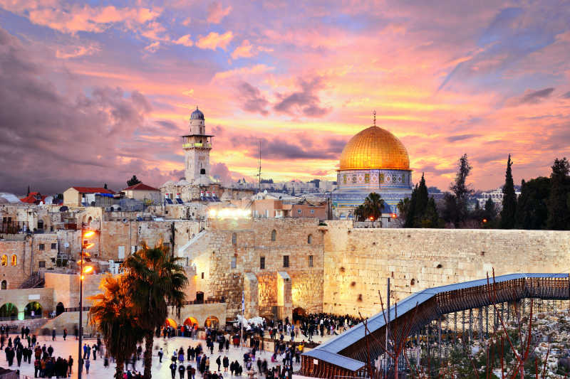 在圣殿山的耶路撒冷古城
