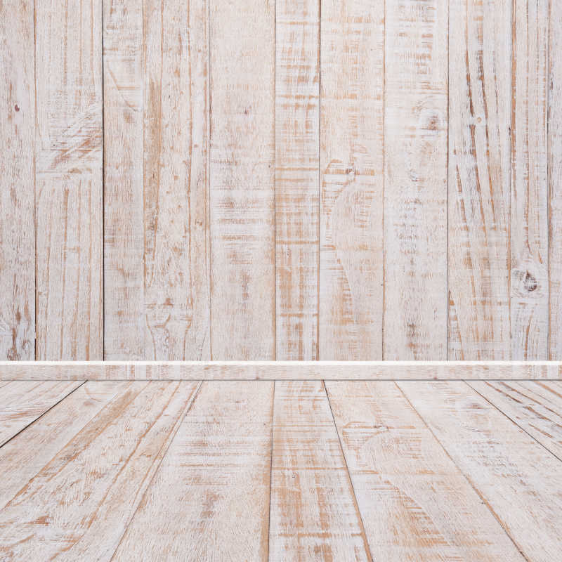 灰白色的木质地板和木质墙壁相连接背景
