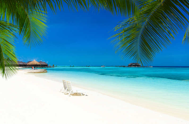 著名的马尔代夫的白沙滩