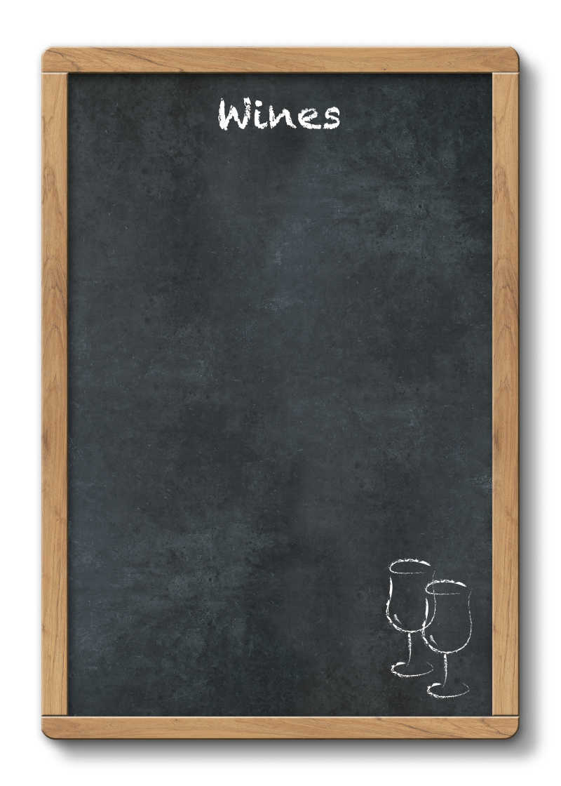 写着葡萄酒字样的黑板