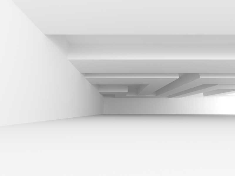 3d立体建筑现代白色室内设计背景