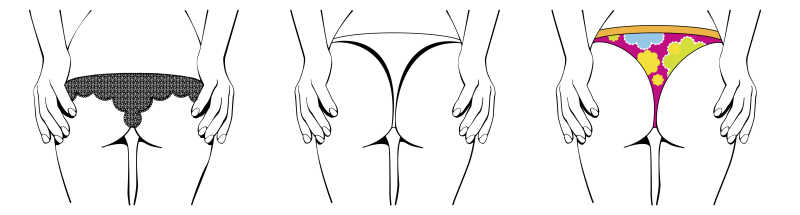 女人的臀部的插画