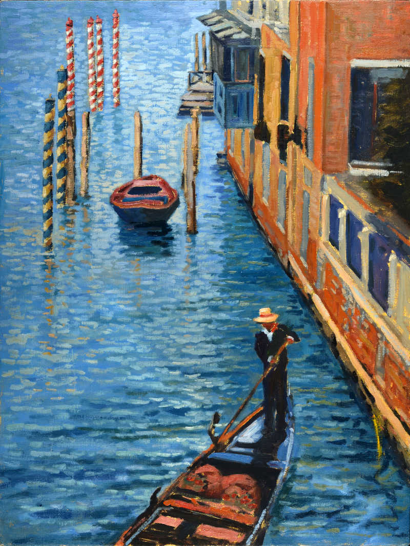 威尼斯运河上的小艇