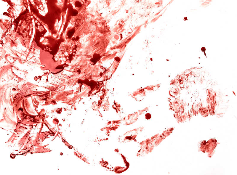 白色背景下的红色血迹图片素材