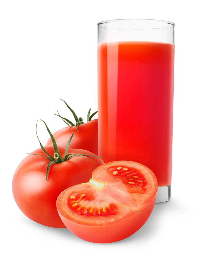 色彩鲜艳的美味番茄汁