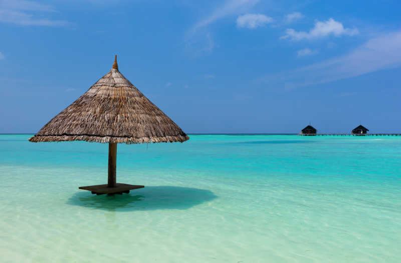 迷人的马尔代夫的热带海滩