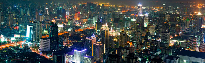 曼谷夜间的美丽城市