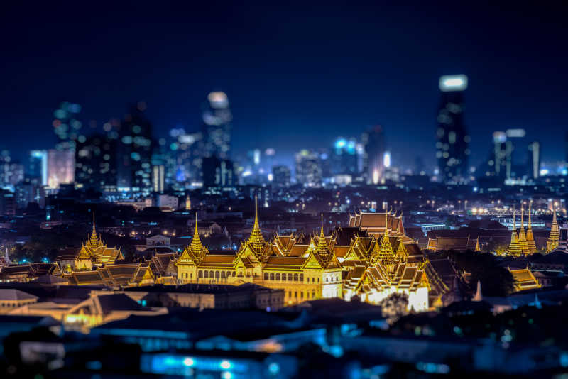 曼谷夜晚美丽的城市