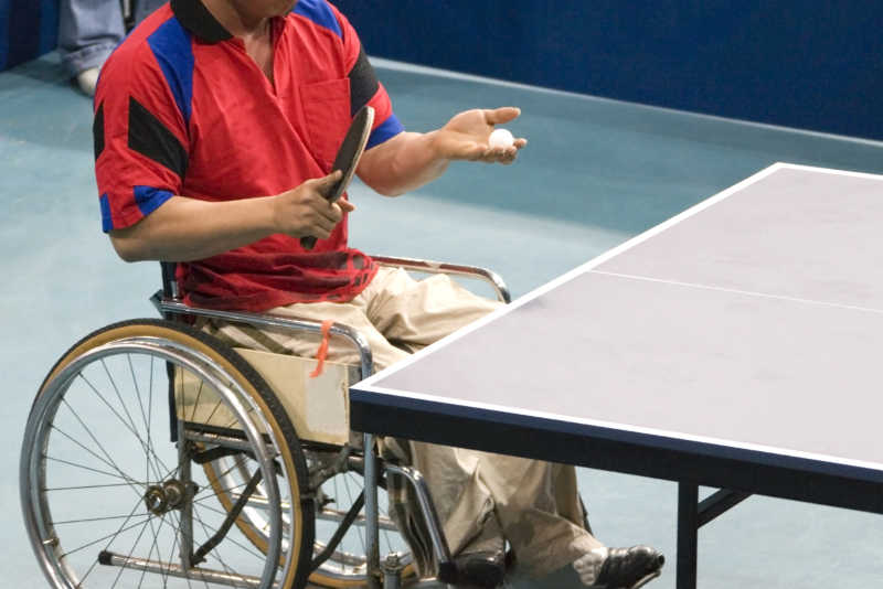 残疾人轮椅乒乓球比赛