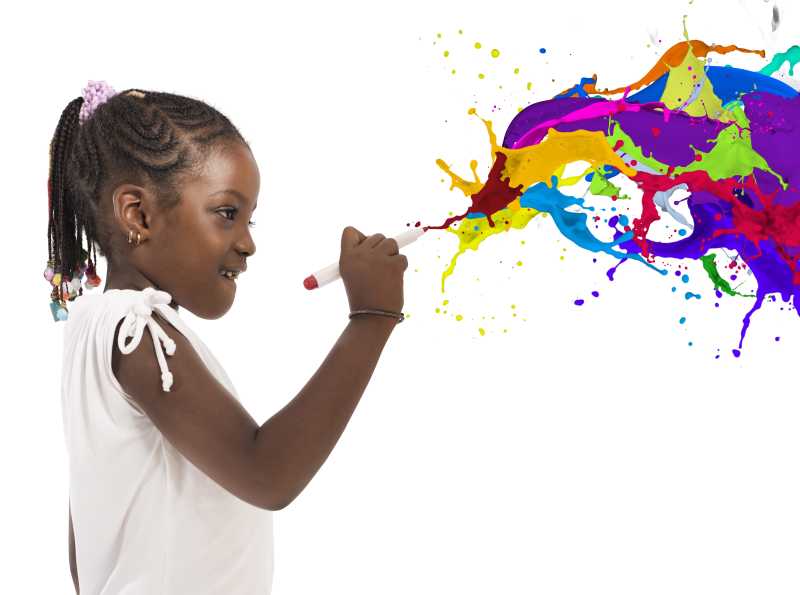 非洲小女孩的彩绘创意