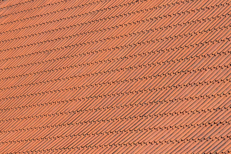 红屋顶瓷砖背景细节