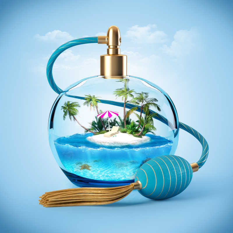 一个香水瓶里的热带岛屿