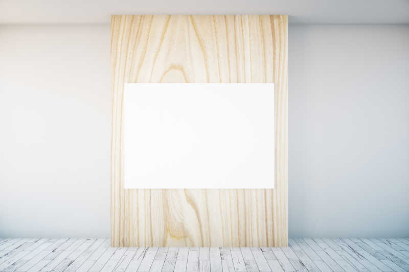 房间的木板上的空白海报