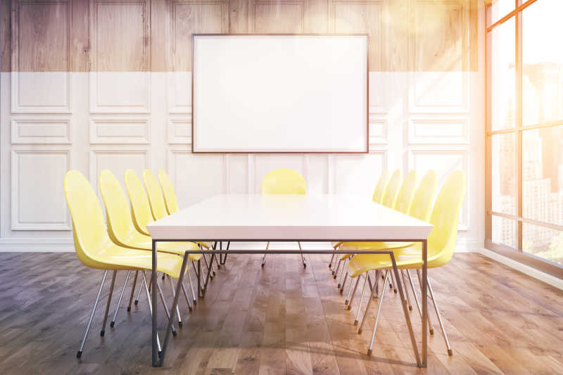 会议室的黄色的椅子