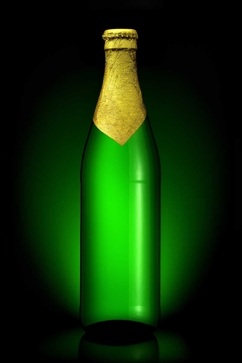 绿色的啤酒瓶子