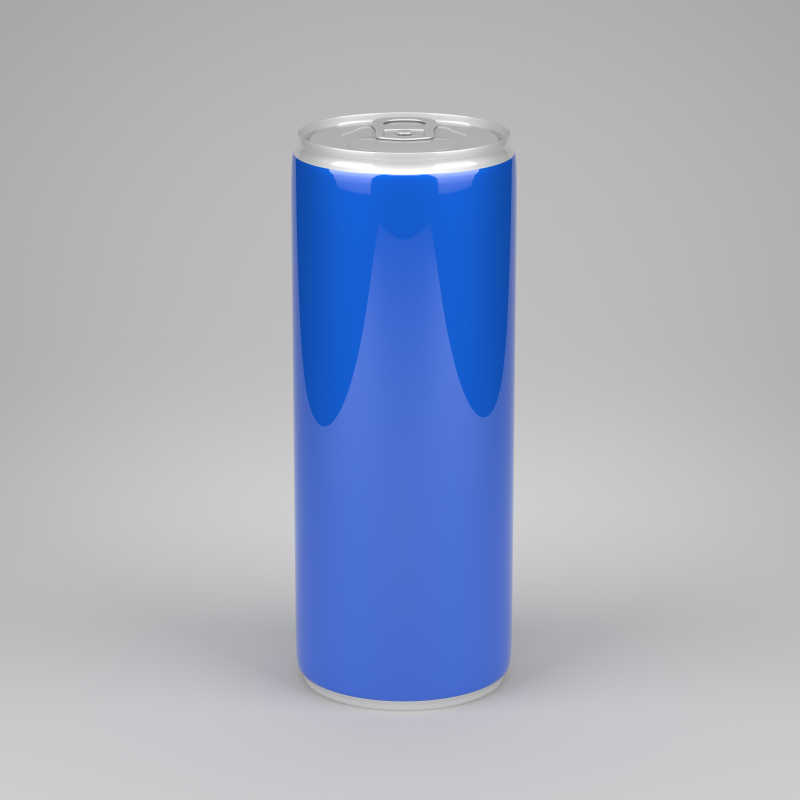 蓝色的苏打水饮料罐