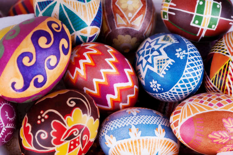 乌克兰绘画风格的鸡蛋