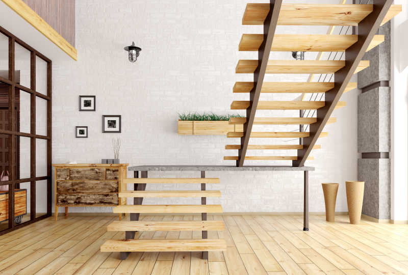 室内木质简约楼梯设计