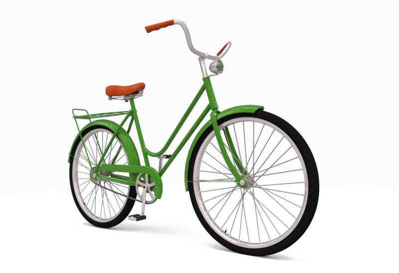 环保的绿色复古自行车