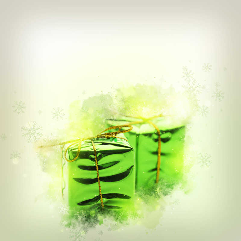 精致漂亮的绿色礼品盒