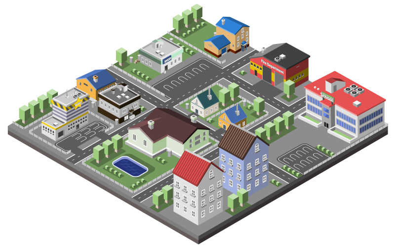 城镇住宅建筑概念模型