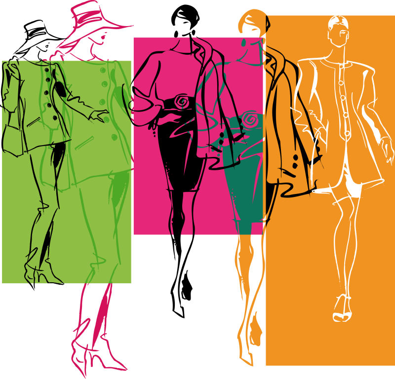 创意时尚女性的矢量插图