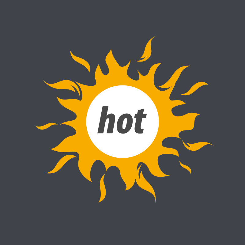 太阳图案的消防主题矢量商标设计