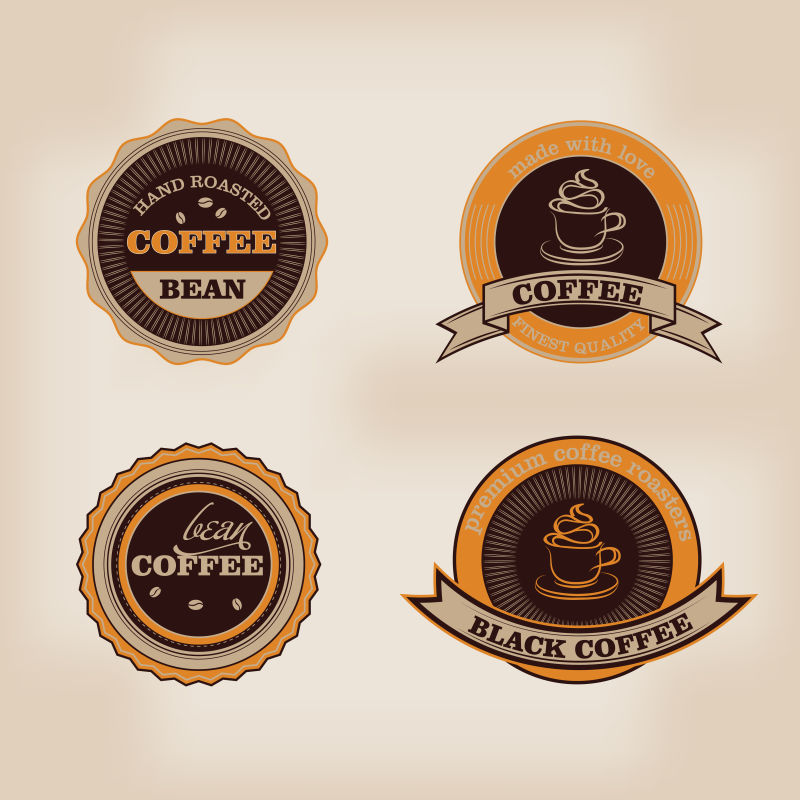 复古的咖啡馆徽章矢量设计