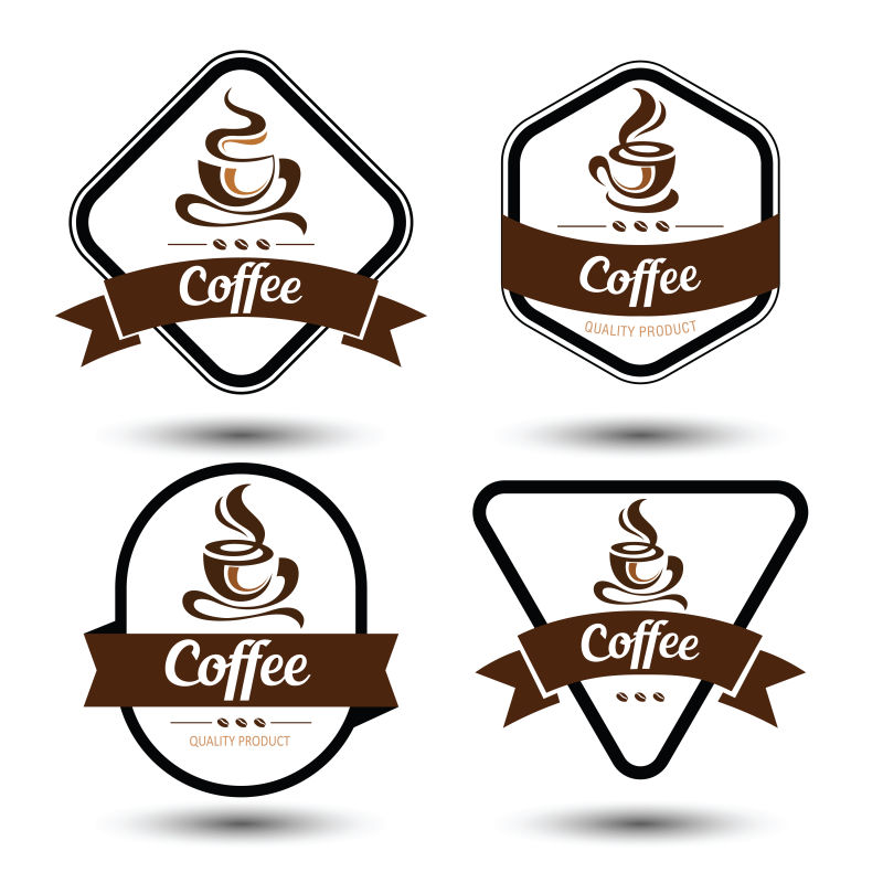 咖啡徽章矢量设计模板