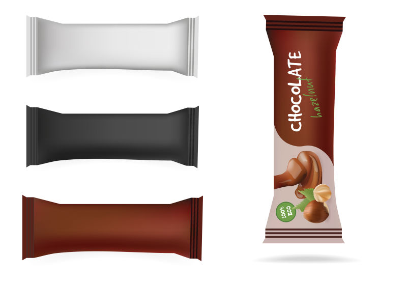 创意矢量榛子巧克力的包装设计模板
