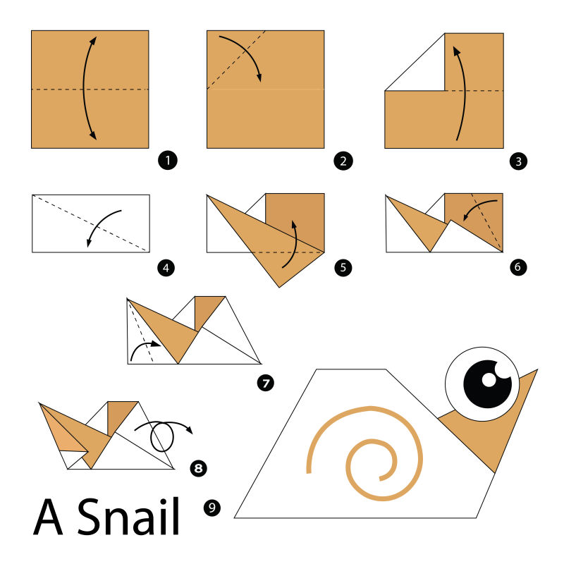 纸蜗牛的折法图片