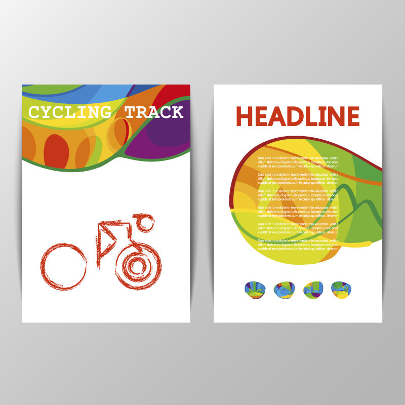自行车比赛宣传手册封面矢量设计模板