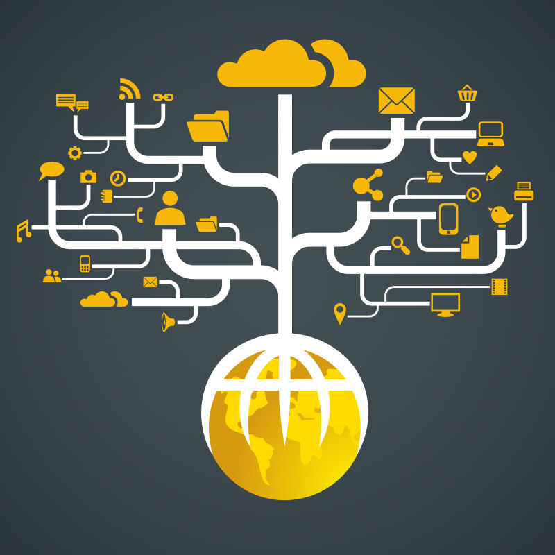 全球信息传输树的矢量技术背景