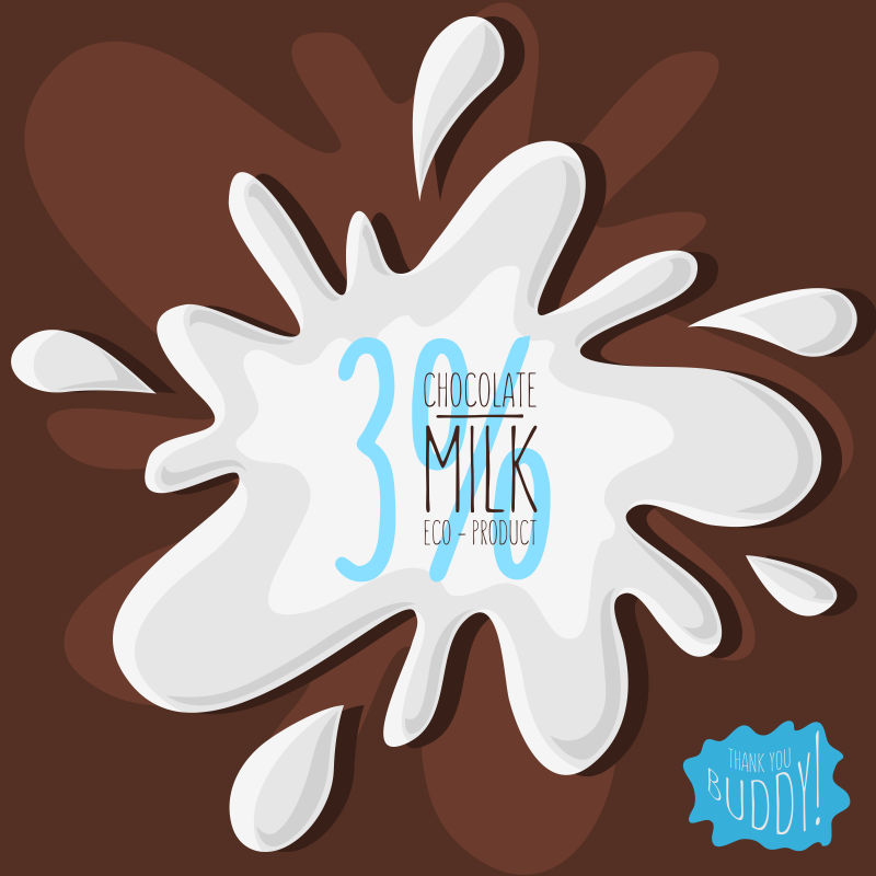 矢量巧克力牛奶飞溅的创意艺术背景