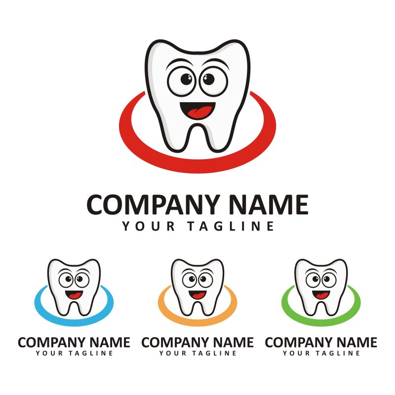 创意矢量牙齿公司标志设计