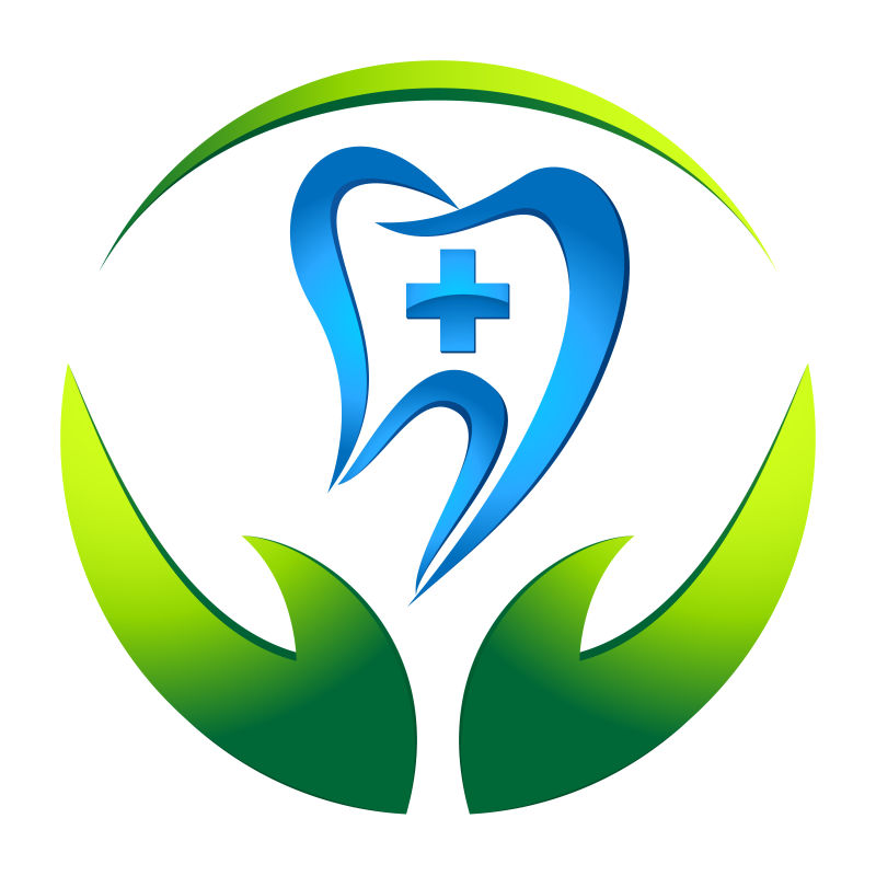 保护牙齿概念的矢量牙科标志设计