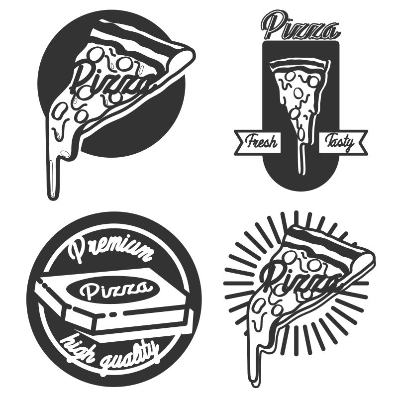 披萨主题矢量商标设计