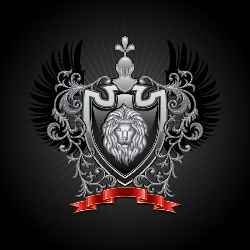 创意狮子头图形的现代徽章设计